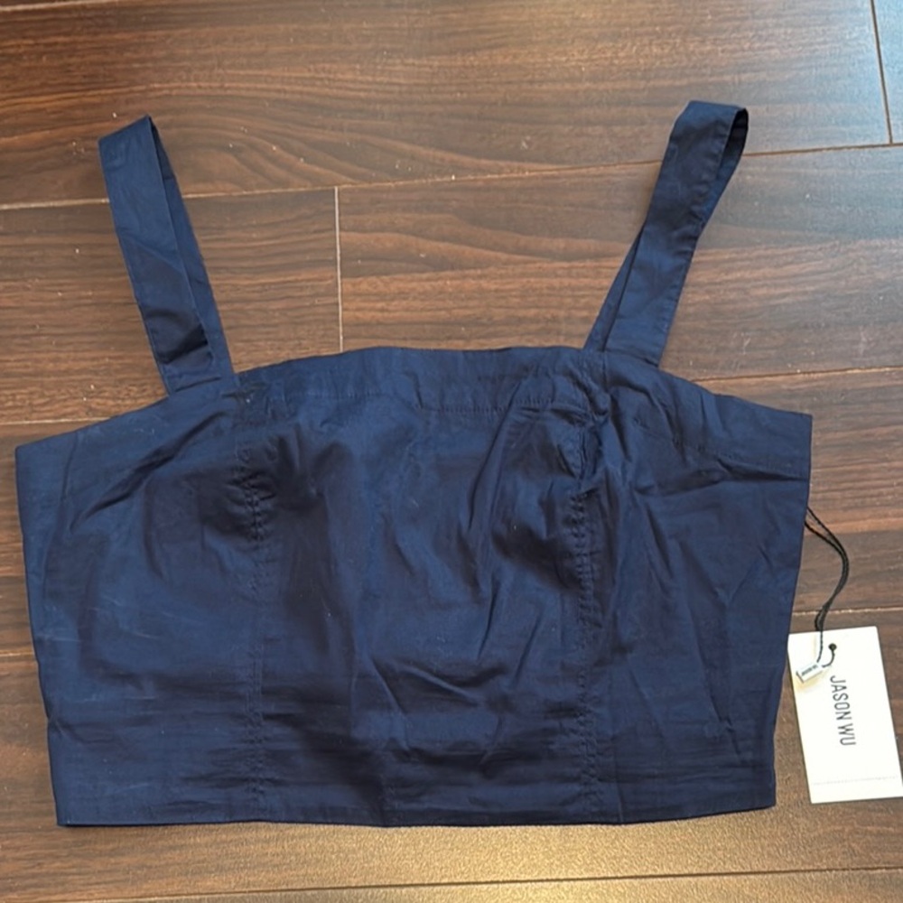 Jason Wu NWT Navy Blue Crop Top size Medium